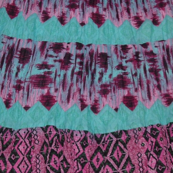 LIKE NEW Bright Colorful Tie Dye Jr Sz Large Elastic Waist Cotton Boho Skirt - Picture 2 of 2